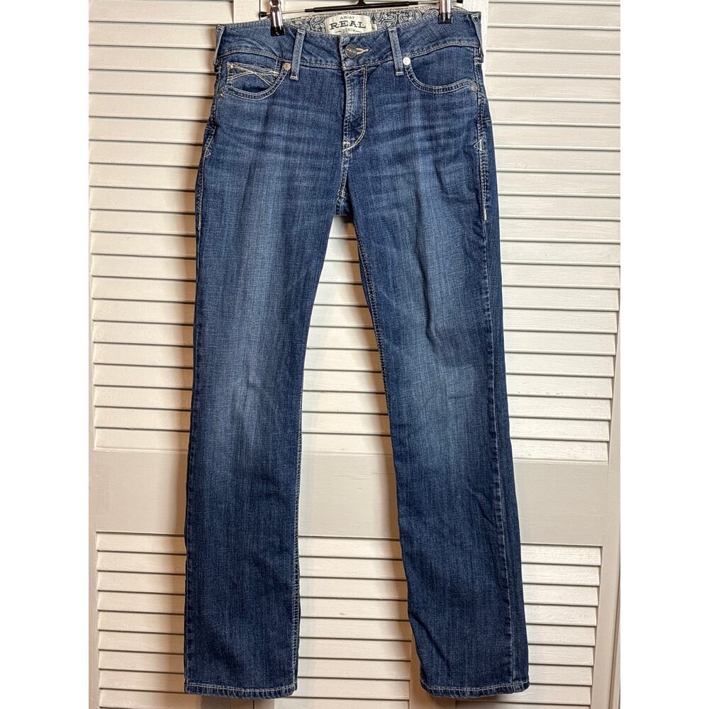 Ariat REAL Dresden Blue Western Straight Leg Denim Jeans Women's Size 30